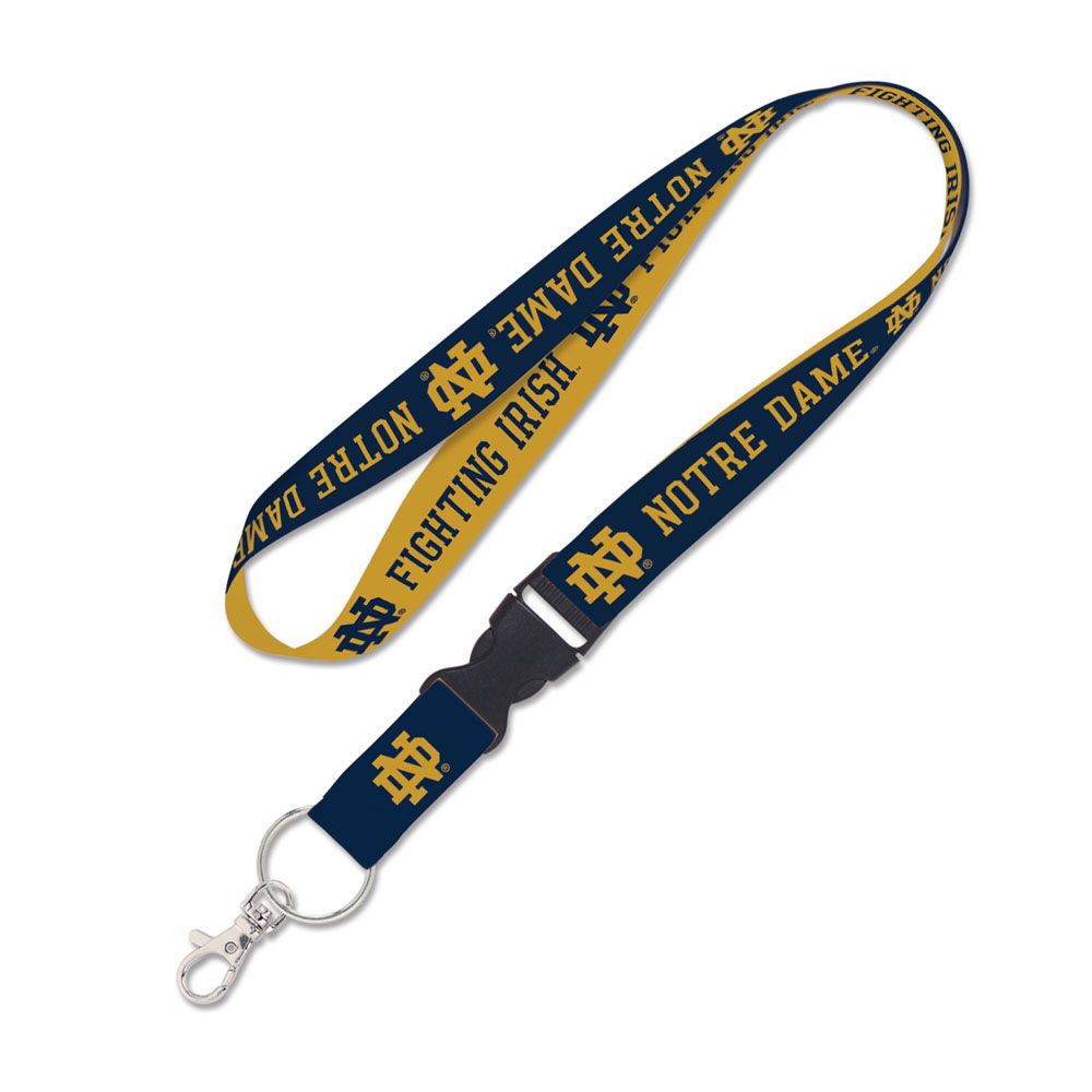 Notre Dame Fighting Irish Gold Navy Lanyard with Detachable Buckle