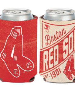 Boston Red Sox 12 oz Red Cream Cooperstown Can Cooler Holder