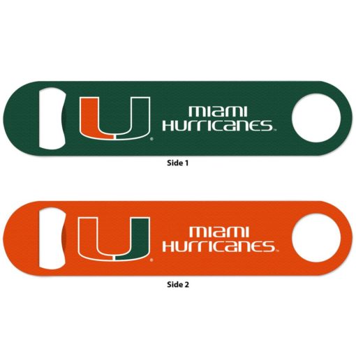 Miami Hurricanes Green Orange Metal Bottle Opener 2-Sided