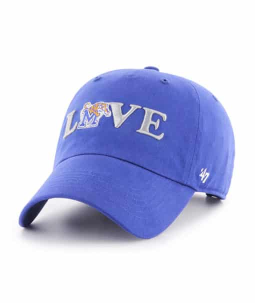 Memphis Tigers Women's 47 Brand Love Blue Clean Up Adjustable Hat - Image 3