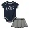 New York Yankees Baby Girls Princess Navy Creeper Ruffle Skirt Set