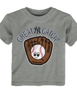 New York Yankees Baby Gray Great Catch T-Shirt Tee