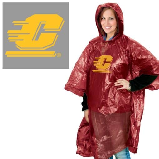 Central Michigan Chippewas Hooded Rain Poncho