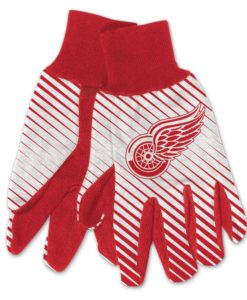 Detroit Red Wings Red White Adult Two Tone Gloves