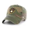 Milwaukee Brewers 47 Brand Green Camo Clean Up Adjustable Hat