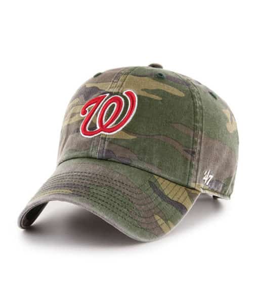 Washington Nationals 47 Brand Green Camo Clean Up Adjustable Hat