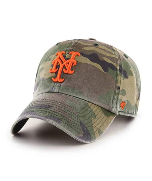 New York Mets 47 Brand Green Camo Clean Up Adjustable Hat