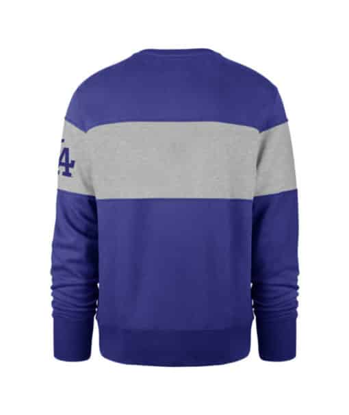 Los Angeles Dodgers Men's 47 Brand Blue Crew Pullover Sweatshirt - Image 2
