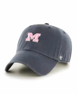 Michigan Wolverines YOUTH 47 Brand Pink Vintage Navy Clean Up Adjustable Hat