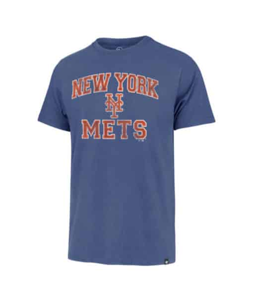 New York Mets Men's 47 Brand Cadet Blue Arch Franklin T-Shirt Tee