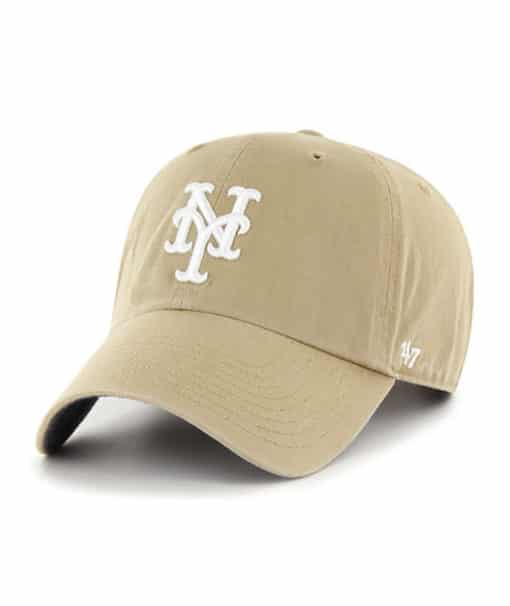 New York Mets 47 Brand Khaki Chambray Ballpark Clean Up Adjustable Hat