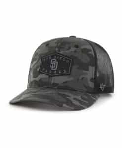 San Diego Padres 47 Brand Charcoal Camo Trucker Black Mesh Snapback Hat