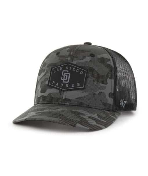San Diego Padres 47 Brand Charcoal Camo Trucker Black Mesh Snapback Hat