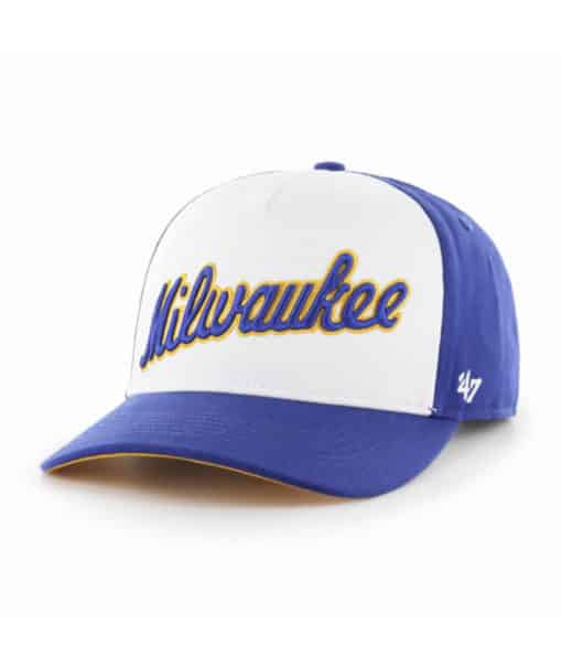 Milwaukee Brewers 47 Brand Cooperstown Hitch Blue Snapback Hat - Image 4