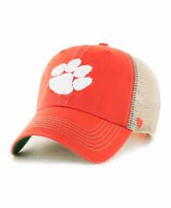 Clemson Tigers 47 Brand Orange Trawler Clean Up Khaki Mesh Snapback Hat