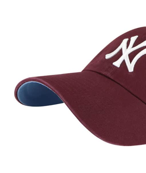 New York Yankees 47 Brand Dark Maroon Ballpark Clean Up Adjustable Hat - Image 2