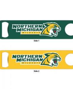 Northern Michigan Wildcats Green Metal Bottle Opener 2-Sided