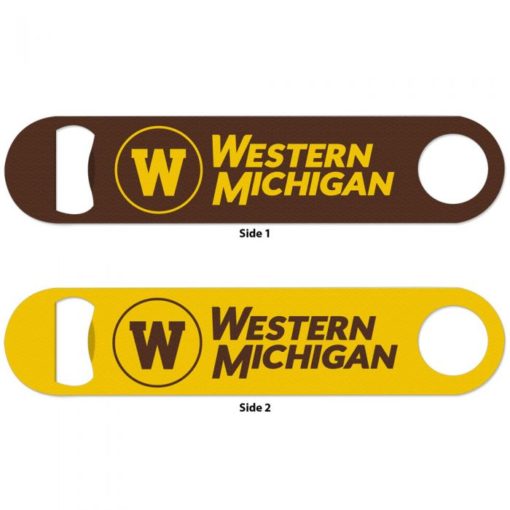 Western Michigan Broncos Brown Yellow Metal Bottle Opener 2-Sided