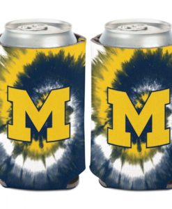 Michigan Wolverines 12 oz Navy Tye Dye Can Cooler Holder