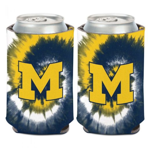 Michigan Wolverines 12 oz Navy Tye Dye Can Cooler Holder