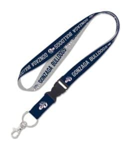 Gonzaga Bulldogs Gray Navy Lanyard with Detachable Buckle