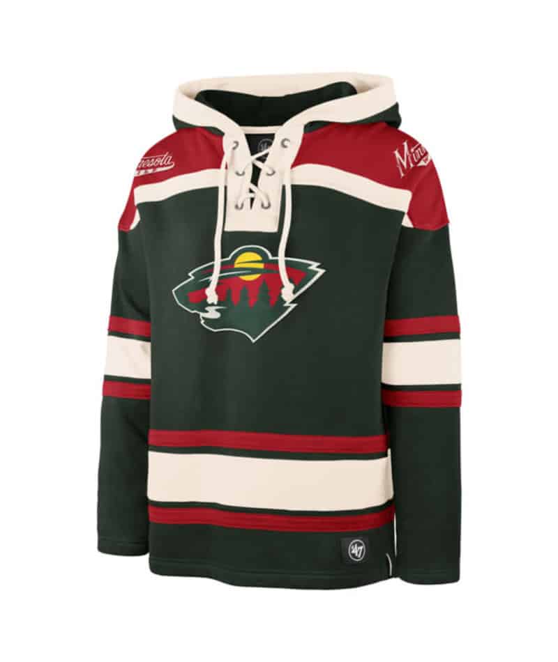 Minnesota Wild Men's 47 Brand Dark Green Pullover Jersey Hoodie - Detroit  Game Gear