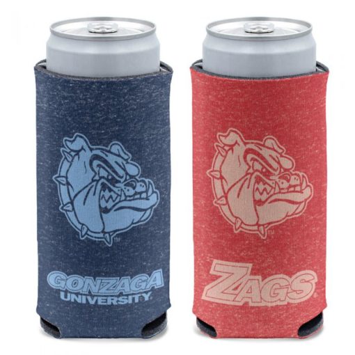 Gonzaga Bulldogs 12 oz Heather Navy Red Slim Can Cooler Holder