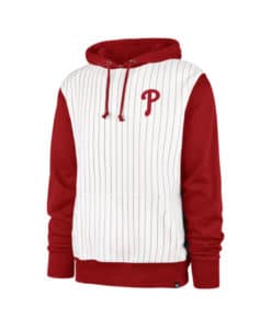 Philadelphia Phillies Men's 47 Brand White Red Pinstripe Pullover Hoodie