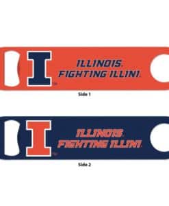 Illinois Fighting Illini Orange Blue Metal Bottle Opener 2-Sided