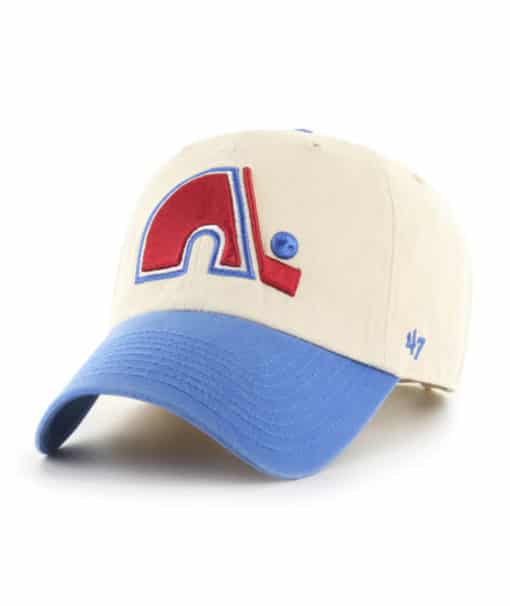 Quebec Nordiques 47 Brand Vintage Natural Two Tone Clean Up Adjustable Hat