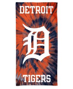Detroit Tigers Navy Orange Tie Dye Look Beach Towel