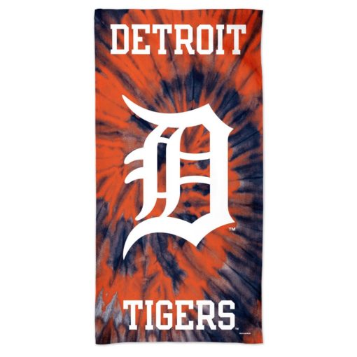 Detroit Tigers Navy Orange Tie Dye Look Beach Towel
