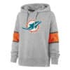 Miami Dolphins Women's 47 Brand Gray Sporty Pullover Hoodie