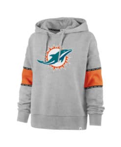 Miami Dolphins Women's 47 Brand Gray Sporty Pullover Hoodie