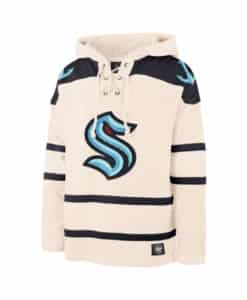 Seattle Kraken Men's 47 Brand Cream Pullover Jersey Hoodie