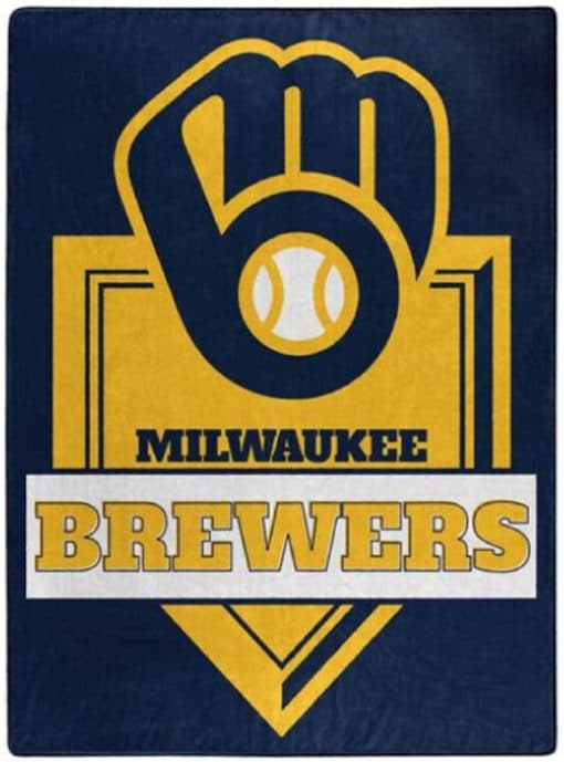 Milwaukee Brewers 60"x80" Home Plate Design Raschel Throw Blanket