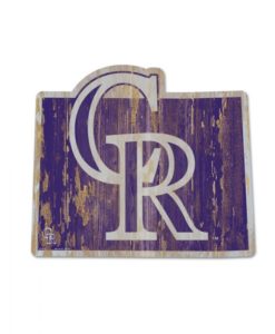 Colorado Rockies Purple Colorado Shape Wood Sign