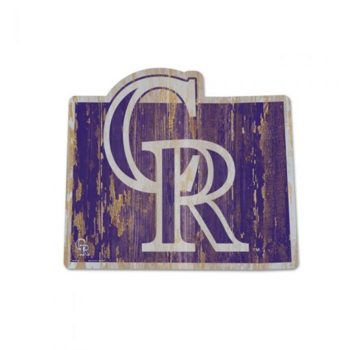 Colorado Rockies Purple Colorado Shape Wood Sign