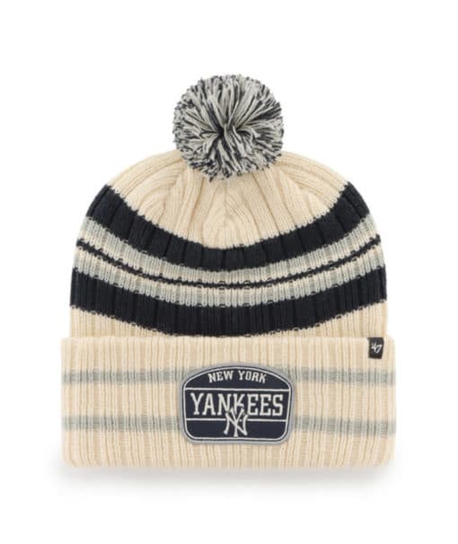 New York Yankees 47 Brand Natural Hone Patch Cuff Knit Hat