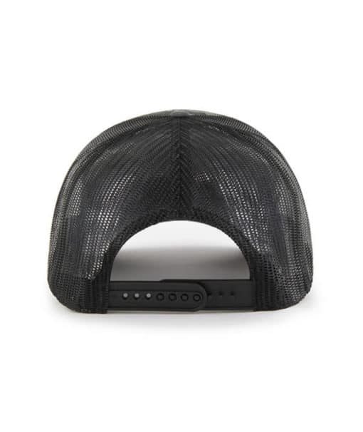 Chicago Cubs 47 Brand Charcoal Camo Trucker Black Mesh Snapback Hat - Image 2