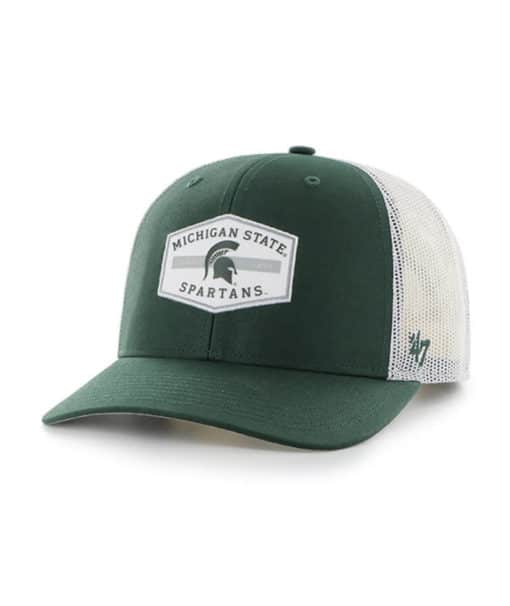 Michigan State Spartans 47 Brand Dark Green Convoy White Mesh Trucker Snapback Hat