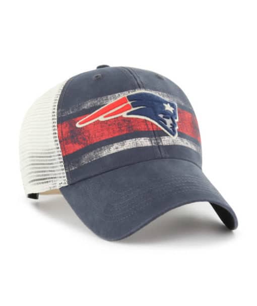 New England Patriots 47 Brand Interlude Vintage Navy MVP Mesh Snapback Hat - Image 3