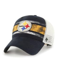 Pittsburgh Steelers 47 Brand Interlude Vintage Black MVP Mesh Snapback Hat