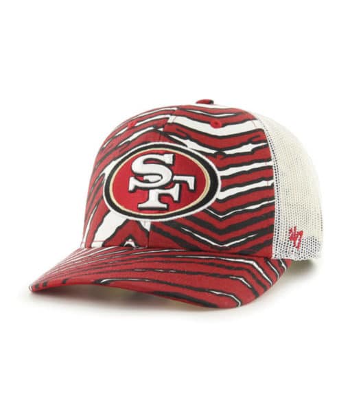 San Francisco 49ers 47 Brand Zubaz Red Trucker Mesh Adjustable Hat