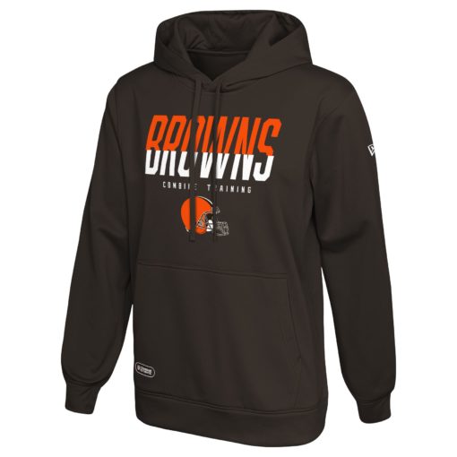 Cleveland Browns Men's New Era Brown Big Stage Pullover Hoodie