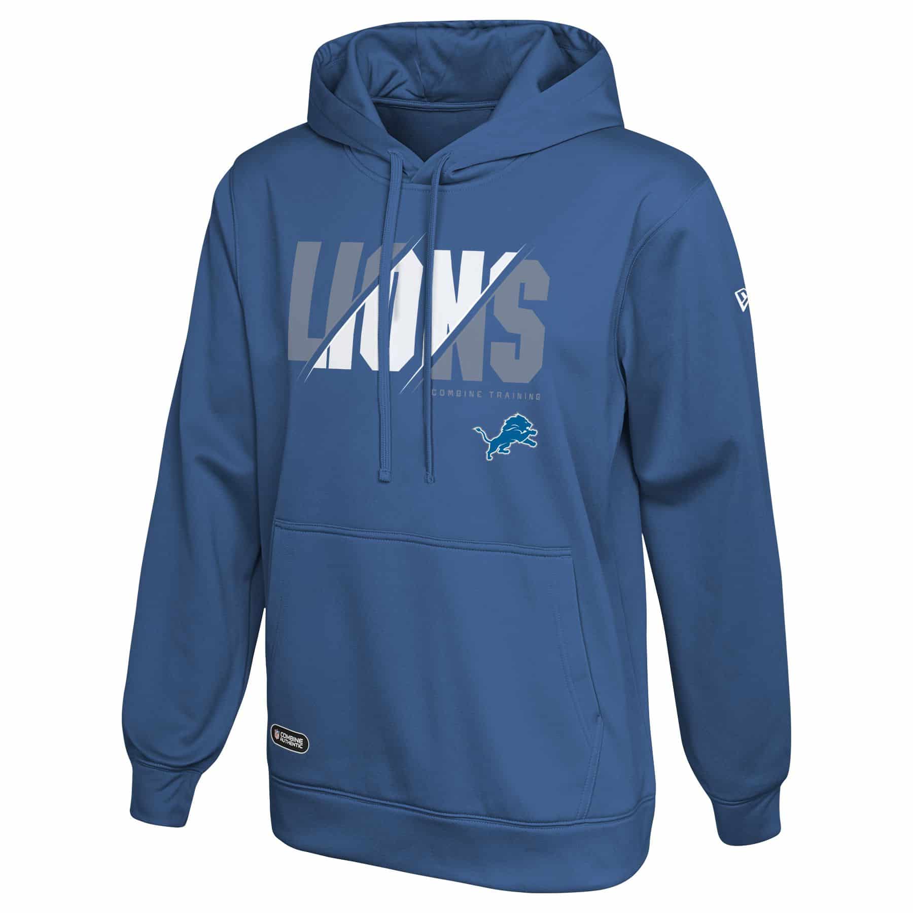 Detroit Lions Men's New Era Blue Raz Release Pullover Hoodie - Detroit ...