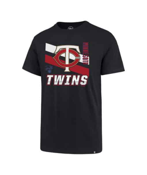 Minnesota Twins Men's 47 Brand Navy Line Drive Super Rival T-Shirt Tee