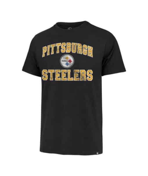 Pittsburgh Steelers Men's 47 Brand Vintage Black Arch Franklin T-Shirt Tee
