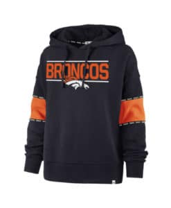 Denver Broncos Women's 47 Brand Navy Fan Pullover Hoodie