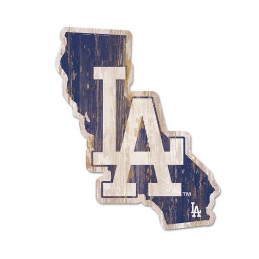 Los Angeles Dodgers Navy State Shape Wood Sign